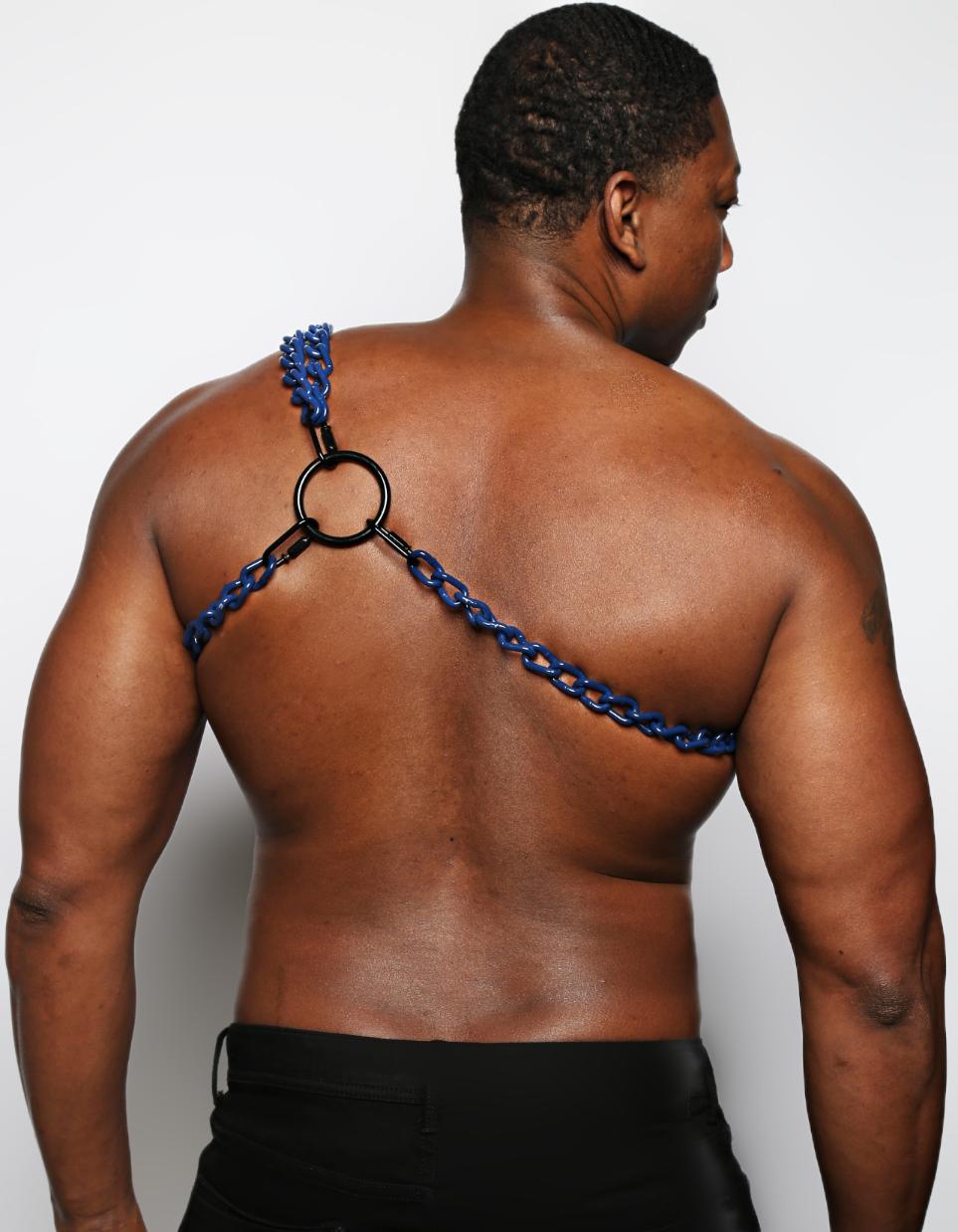 The Double Chain Gladiator Stainless Steel  One Shoulder Harness